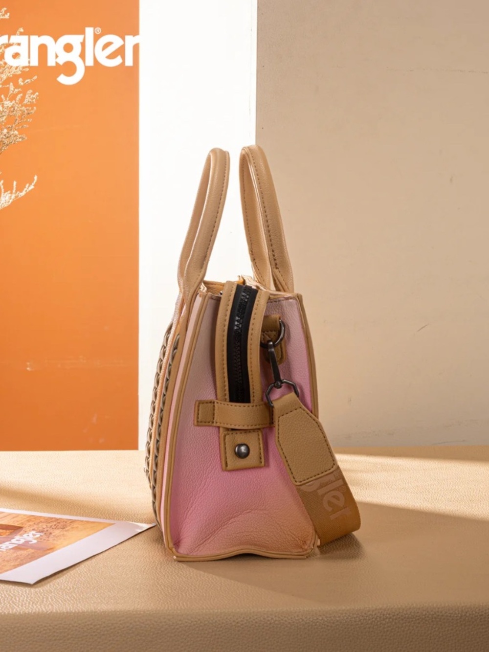 Wrangler Ombre Western Tote/Crossbody - Tan - Picture 3 of 7
